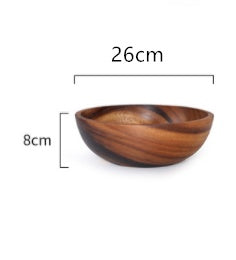 Kitchen Natural Wooden Bowl Household Fruit Bowl Salad Bowl For Home Restaurant Food Container Wooden Utensils