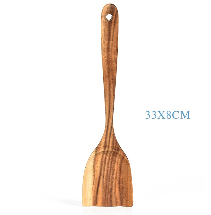 Teak Natural Wood Tableware Spoon Ladle Turner Rice Colander Soup Skimmer Cooking Tool Sets Spoon Scoop Kitchen Tools Gadgets